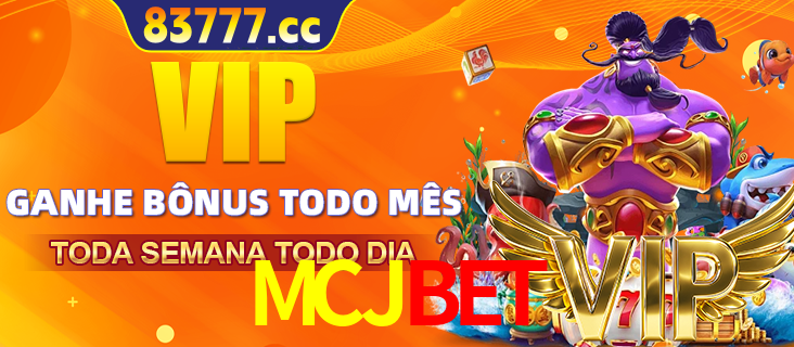 Banner promocional do MCJBET oferecendo 100% de recompensas adicionais contínuas para quem fizer o login diário (Daily sign-in), com um mascote de coelho.